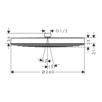 Cap de duș Hansgrohe, Pulsify S 260, 1 jet, crom